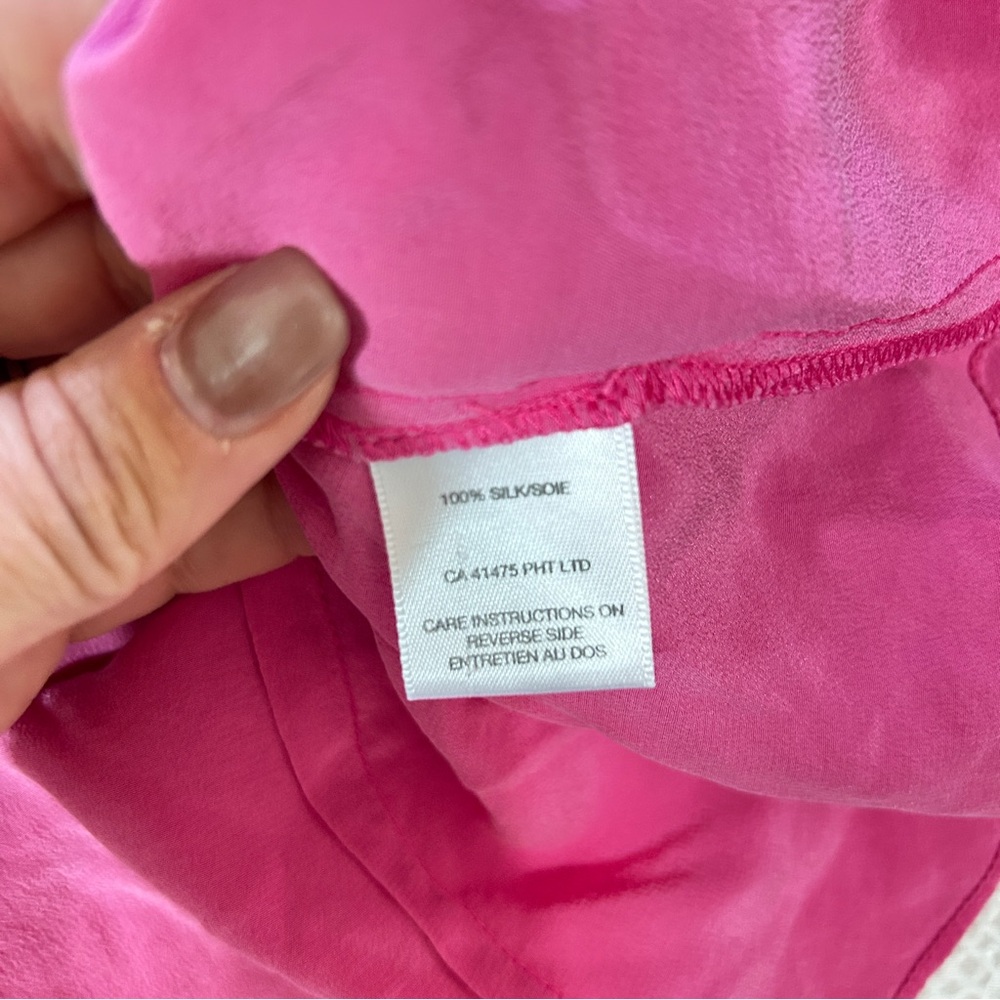 BAIA 💯% Silk Faux Wrap Blouse Sz M - Picture 6 of 9